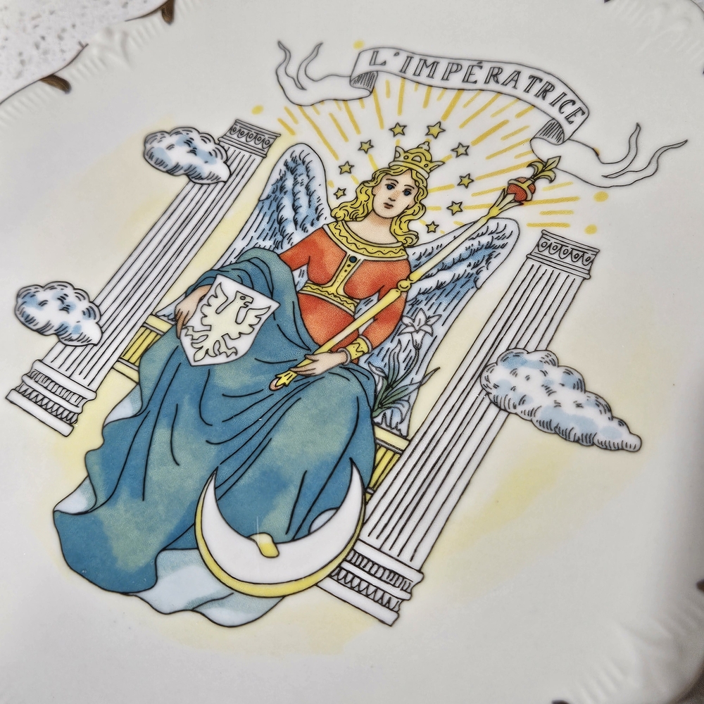 Anthropologie White Gold-Trimmed Tarot Plate 'La Force' - Picture 5 of 8